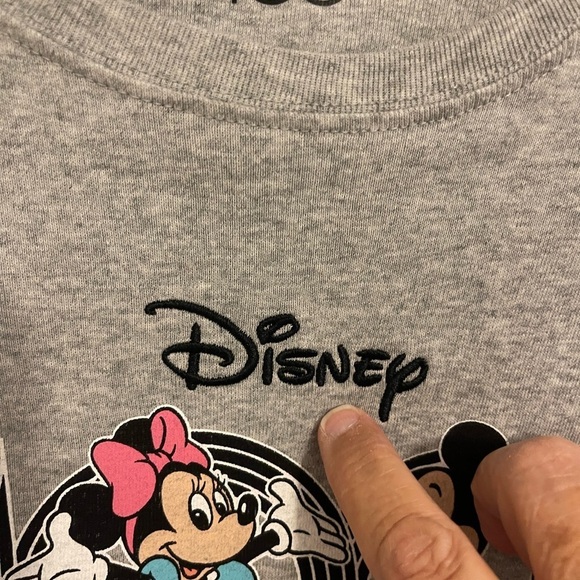 DISNEY MICKEY AND MINNIE YEARS OF WONDER JUNIOR M LONG SLEEVE TEE RUFF HEMS GRAY - Picture 7 of 9